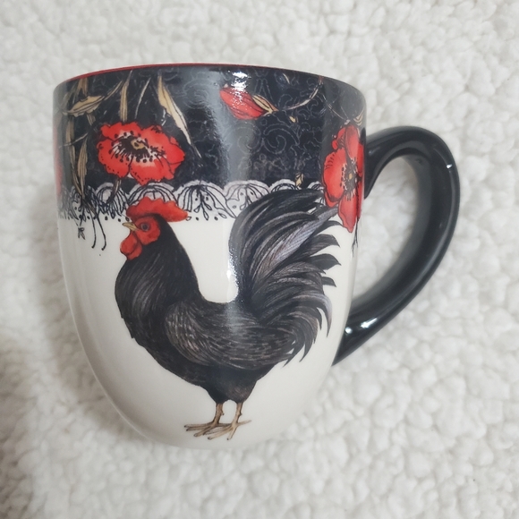 Cracker Barrel set 2 Coffee Mugs Cups Rooster stoneware Farm Western Country - Picture 4 of 6